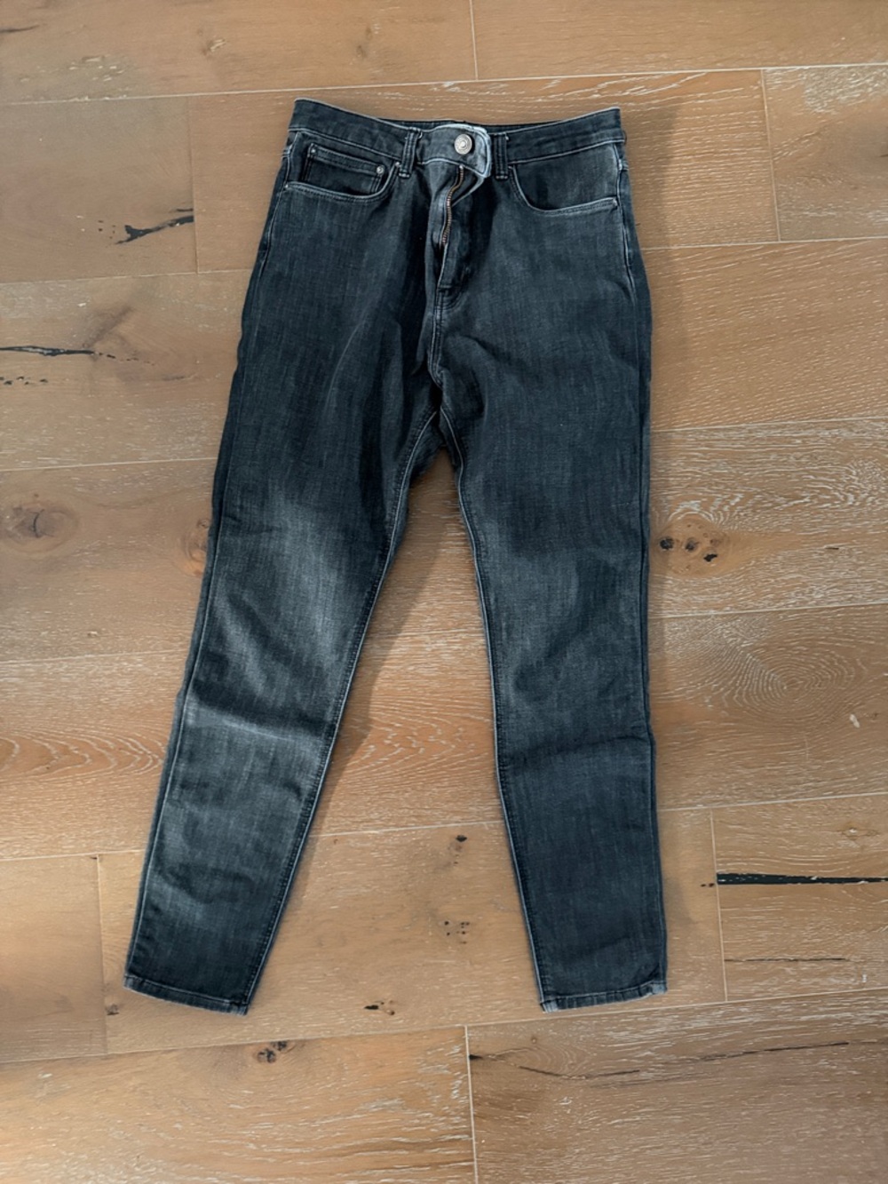 Zara Woman -  Black Washed Slim Jeans